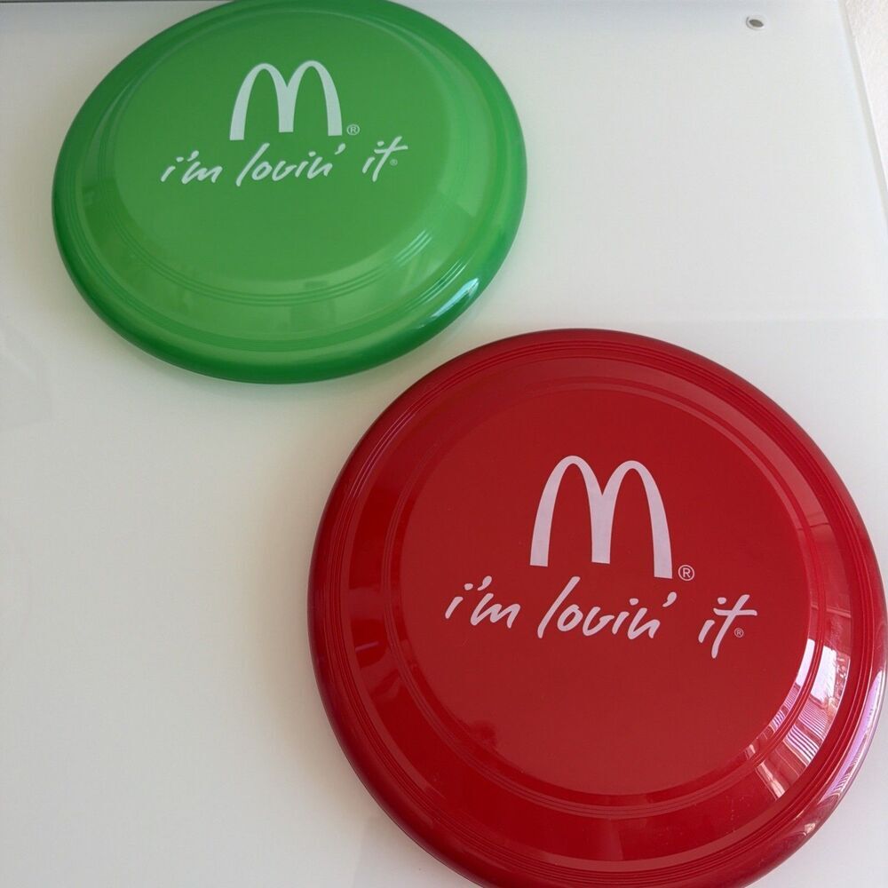 Vintage McDonald’s “ I’m Lovin It “ Frisbees Red And Green